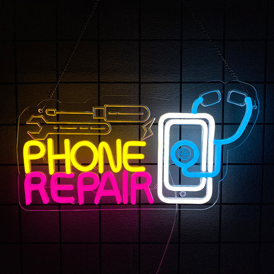 Electronics Repair Shop - Neon-Schild zur Telefonreparatur für Wanddekoration, LED-Neon-Leuchtschilder